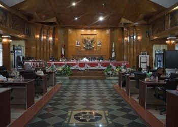 Suasana Rapat Paripurna DPRD terkait LKPJ Bupati Asahan Tahun 2023, Senin (6/5/2024).