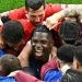 Penyerang Timnas Swiss, Breel Embolo (tengah) merayakan gol ke gawang Hungaria pada laga Euro 2024 di Cologne, Jerman, Sabtu (15/6/2024) malam WIB. [J Soriano / AFP]