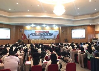 Foto Pelaksanasn Bimtek Pantarlih penggunaan aplikasi e-coklit di hotel Damhil, Kota Gorontalo (Senin/24/6/2024) Rama/Gopos