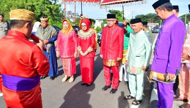 Pemda Pohuwato sambut kunjungan kerja PJ Gubernur Gorontalo, Selasa (25/06/2024) (Iwan Karim)