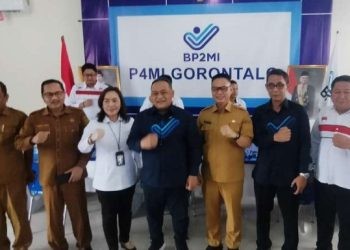 Kantor Pos Pelayanan Pelindungan Pekerja Migran Indonesia (P4MI) di Provinsi Gorontalo Diresmikan, Senin (3-6-2024).