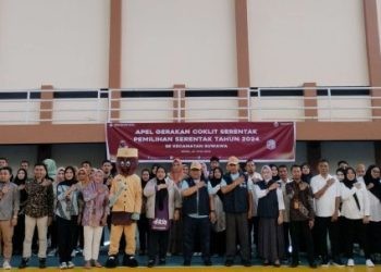 KPU Bone Bolango mulai melaksanakan Pelantikan Pantarlih dan Apel Gerakan Coklit (Pencocokan dan Penelitian) Serentak Tahun 2024, Senin (24-6-2025).
