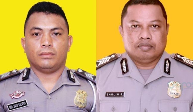 Brigpol David Kalapati dan Bripka Sarlin Suleman resmi di PTDH alias dipecat sebagai Anggota Polri oleh Kapolda Gorontalo.(foto Humas Polda Gorontalo)
