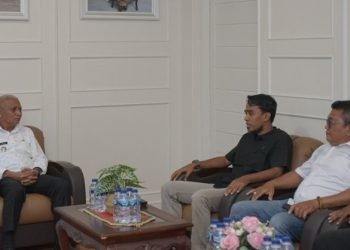 Bupati Surya saat audiensi dengan SMSI Asahan.