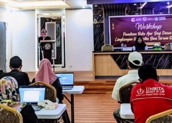 Foto pelaksanaan kegiatan penulisan buku ajar di Aula lt3 Universitas Bina Taruna Gorontalo, Senin (10/6/2024)