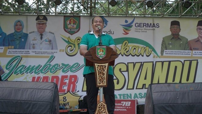 Wakil Bupati Asahan Taufik Zainal Abidin Siregar saat menutup Jambore Kader Posyandu ke 11 Tingkat Kabupaten Asahan Tahun 2024