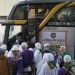Kloter 1 jamaah haji asal Kabupaten Asahan tiba di asrama haji Medan Sumatera Utara.