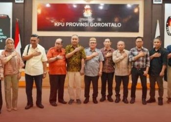 DPRD Provinsi Gorontalo bersama KPU Provinsi Gorontalo melaksanakan evaluasi hasil Pemungutan Suara Ulang (PSU) dapil 6 Provinsi Gorontalo. Selasa, 16 Juli 2024.
