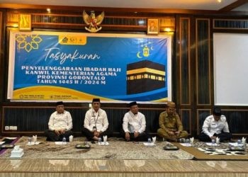 Tasyakuran pelaksanaan ibadah haji musim 2024 Kementrian Agama Provinsi Gorontalo. (oto: Abin/Gopos)