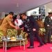 Bupati Pohuwato, Saipul Mbuinga, menghadiri upacara peringatan ke- 78 hari bhayangkara, di halaman polres Pohuwato, Senin) 1/7/2024).(Foto Iwanu Karim)