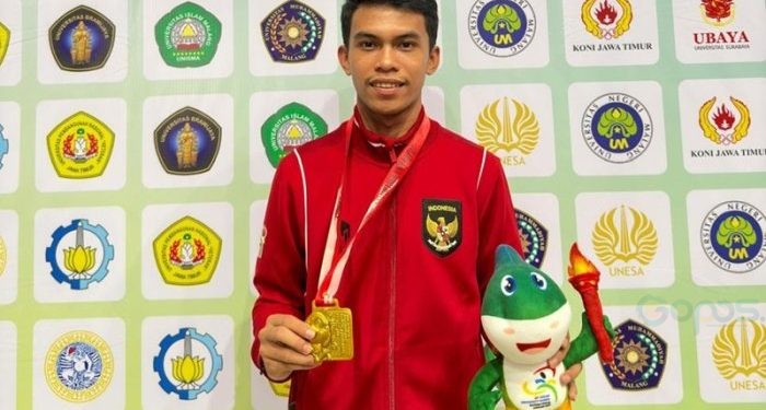 Jelki Ladada mahasiswa jurusan Pendidikan Kepelatihan dan Olahraga UNG berhasil mengantarkan tim Indonesia meraih medali emas pada Asian University Games 2024.(Foto UNG)