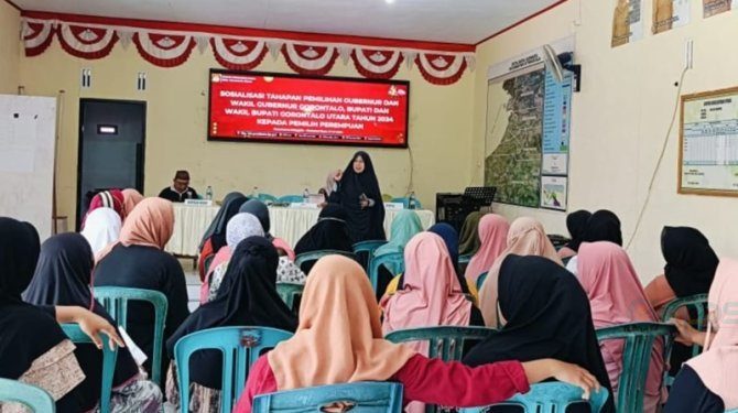 Sosialisasi yang dilakukan KPU Gorontalo Utara di Kecamatan Atinggola, Rabu (17/7/2024).(F. KPU Gorut)