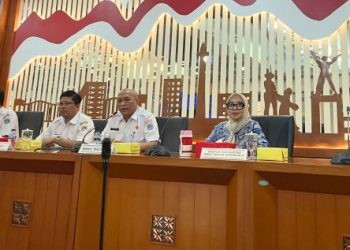 Rektor Universitas Bina Taruna Gorontalo Ellys Rachman saat audiens dengan Wakil Walikota Jakarta Pusat Chaidir, Selasa (9/7/2024)
