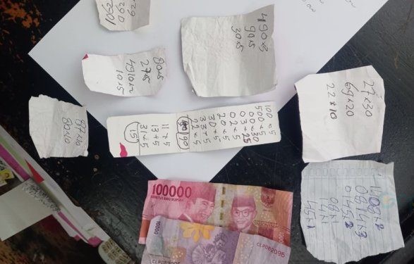 Barang bukti judi togel yang disita Polsek Bongomeme.(Foto Polsek Bongomeme)