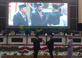 Faisal Yunus dipilih menjadi Ketua DPRD sementara di rapat paripurna pelantikan anggota DPRD Periode 2024-2029, Rabu (14-8-2024).