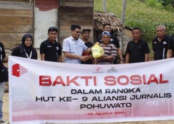 AJP Gandeng Baznas Pohuwato Bantu Warga Tidak Mampu, Rabu (28/08/2024) (Istimewa)