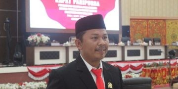 Faisal Yunus menjadi Ketua DPRD Sementara Kabupaten Bone Bolango Periode 2024-2029. (foto Putra/Gopos)