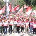 Jelang HUT Kemerdekaan RI ke 79, Pemkab Asahan Kibarkan Bendera Merah Putih di Lokasi Wisata Air Terjun Ponot.