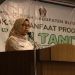 Bupati Blitar Rini Syarifah saat menyampaikan sambutan dalam kegiatan edukasi Aji Tani di Hall Grand Mansion 2 Kanigoro, Kabupaten Blitar, Rabu, 28 Agustus 2024. (Foto: Pemkab Blitar)
