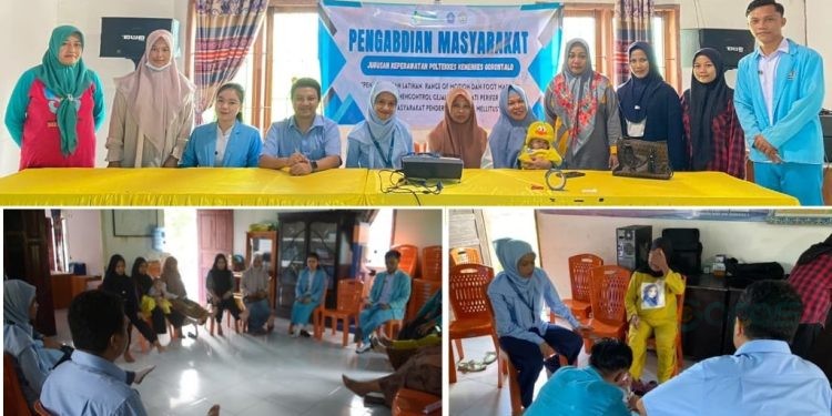 Tim Dosen Keperawatan Poltekkes Kemenkes Gorontalo Lakukan Pengabdian Masyarakat dengan Pendampingan Latihan Range Of Motion dan Foot