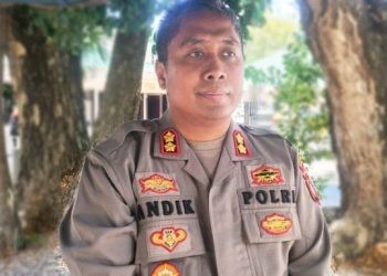 Kapolres Gorontalo Utara AKBP Andik Gunawan ditemui gopos.id di Polda Gorontalo, Kamis (1-8-2024).