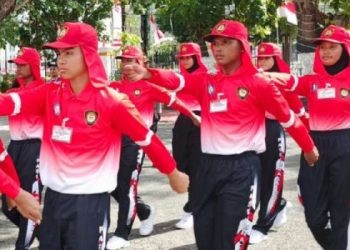 Paskibraka Provinsi Gorontalo saat melaksanakan sesi latihan. (Foto Putra/gopos)