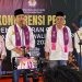 Pasangan Ryan F Kono dan Charles Budi Doku saat memberikan keterangan pers usai pendaftaran di KPU Kota Gorontalo, Kamis (29/8/2024). (Foto Sari Gopos)