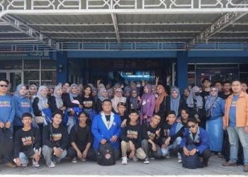 Dokumentasi mahasiswa sebelum melaksanakan kegiatan kuliah orientasi 2024.