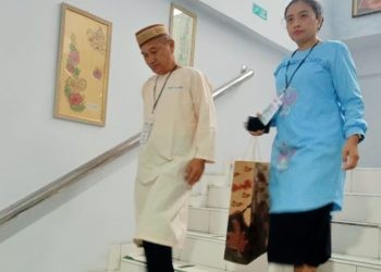 Calon Bupati Pohuwato Saipul Mbuinga saat mengikuti tes kesehatan di RSAS Kota Gorontalo, Jumat (30/8/2024).(Foto yusup gopos)