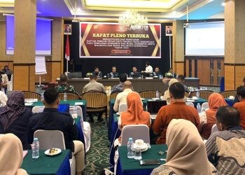 Rapat pelaksanaan penetapan DPT di Hotel Grand Quality Sabtu (21/9/2024) (Foto Rama/Gopos)