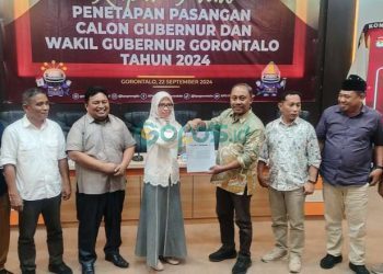 Komisi Pemilihan Umum KPU) Provinsi Gorontalo menetapkan calon Gubernur dan Wakil Gubernur Gorontalo di Pilkada 2024, Ahad (22-9-2024).