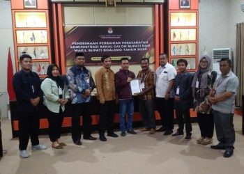 KPU Boalemo resmi menerima dokumen perbaikan persyaran administrasi dari lima pasangan calon Bupati dan calon Wakil Bupati Boalemo di hari terakhir, Minggu (8/9/2024).(Foto KPU)