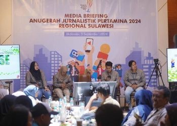 kegiatan media briefing kepada wartawan seluruh Sulawesi dalam rangka Anugerah Jurnalistik Pertamina (AJP) 2024. Kegiatan digelar secara hybrid di kota Makassar pada kamis (5/9) dengan menghadirkan narasumber dari PT Pertamina (Persero), PT Pertamina Geothermal Energy (PGE) Lahendong,