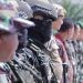 Apel pasukan pengamanan kunjungan Presiden RI digelar di gerbang Tol Kabupaten Asahan, Senin (14/10/2024).