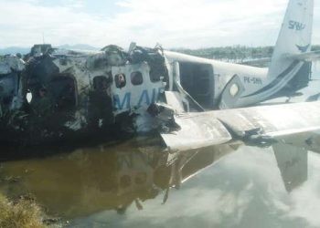 Pesawat SAM AIR Penerbangan Perintis Dikabarkan Jatuh pagi tadi di Kecamatan Randangan Kabupaten Pohuwato, Ahad (20/10/2024).(Istimewa)