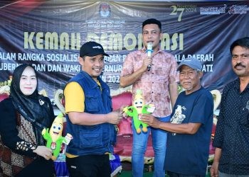 Kegiatan sosialisasi tahapan Pilkada Serentak 2024 yang digelar di Desa Tangga Barito, Kecamatan Dulupi, Boalemo, Sabtu (5/10/2024).(Foto KPU)