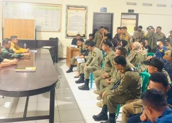 BKPP saat audiensi dengan tenaga honorer Satpol PP dan petugas Damkar Kota Gorontalo terkait formasi perekrutan CASN khsusunya PPPK, Rabu (2/10/2024). (Foto Rama/Gopos)