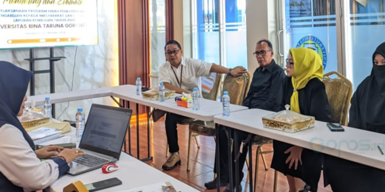 Kegiatan Monev Program Hibah Penelitian dan Pengabdian oleh Universitas Bina Taruna (UNBITA) Gorontalo oleh LLDIKTI Wilayah XVI.(Foto UNBITA)