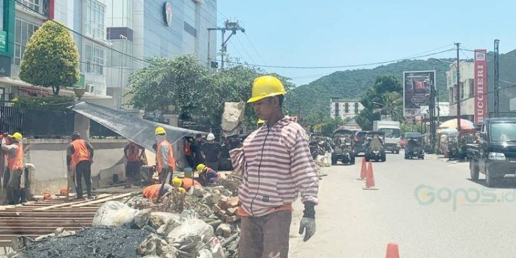Proyek lanjutan pembangunan kanal tanggidaa yang berada di Kota Gorontalo.