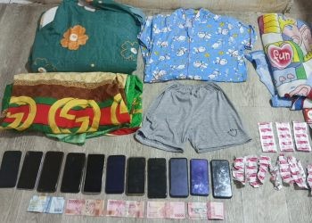 Sejumlah barang bukti Dugaan Kasus Open BO Aplikasi MiChat.