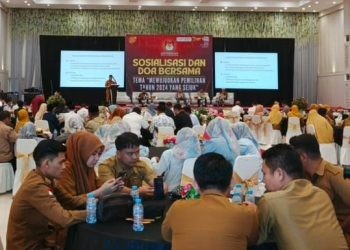 Sosialisasi dan Doa bersama oleh KPU Kota Gorontalo yang digelar di GPCC. Senin (25/11/2024) (Foto Rama/Gopos)