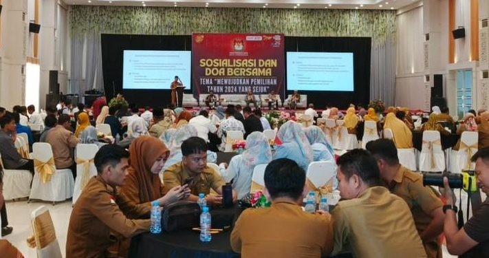 Sosialisasi dan Doa bersama oleh KPU Kota Gorontalo yang digelar di GPCC. Senin (25/11/2024) (Foto Rama/Gopos)