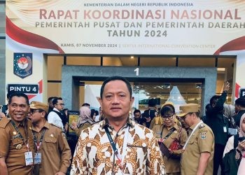 Ketua Dewan Perwakilan Rakyat Daerah (DPRD) Kota Gorontalo, Irwan Hunawa menghadiri Rapat Koordinasi Nasional (Rakornas) bersama Pemerintah Pusat yang bertema “Implementasi Asta Cinta Menuju Indonesia Emas 2045” di Sentul National Convention Center,  Rabu (7/11/2024)