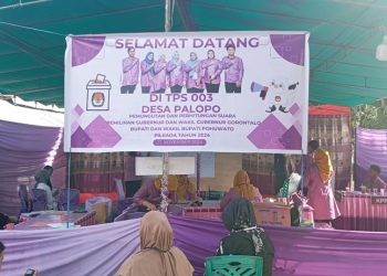 Angka Golput di TPS 003 Desa Palopo, Kecamatan Marisa, Kabupaten Pohuwato mencapai 50 persen.(Foto Yusup Gopos)