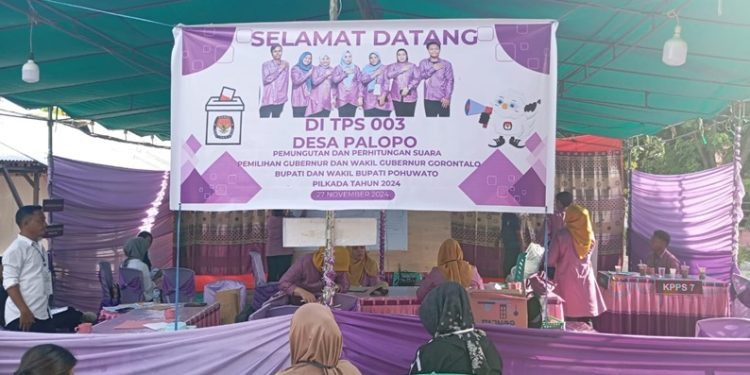 Angka Golput di TPS 003 Desa Palopo, Kecamatan Marisa, Kabupaten Pohuwato mencapai 50 persen.(Foto Yusup Gopos)