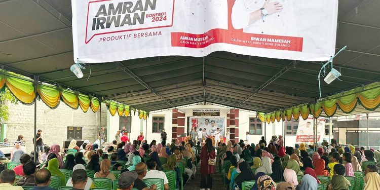Kampanye pasangan calon Bupati dan Wakil Bupati Bone Bolango (Bonebol) Amran Mustapa dan Irwan Mamesa (Amin) kembali menarik perhatian besar di Kecamatan Kabila, Bonebol.