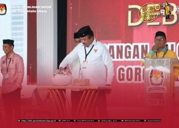 Suasana debat publik Pilkada Gorontalo Utara yang terakhir, digelar di Graha Anbril Kwandang, Jumat (15/11/2024).(Foto KPU)