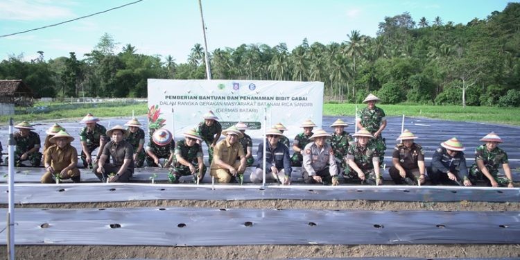 Bank Indonesia bekerjasama Korem 133/Nani Wartabone dan Pemprov Gorontalo kembali menggalakkan Germas Batari untuk mendukung ketahanan pangan sekaligus pengendalian inflasi di Gorontalo.(Foto BI)