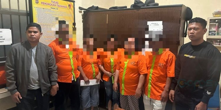 Lima warga Gorontalo ditetapkan sebagai tersangka kasus judi remi oleh Polresta Gorontalo Kota.(Foto Polresta)