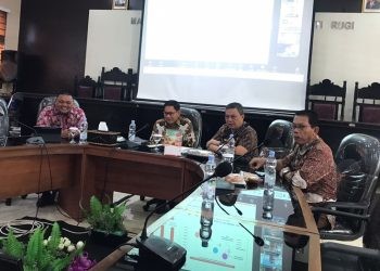 Papat koordinasi tentang pengendalian inflasi yang dipimpin langsung Pjs Bupati Gorontalo Syukri Botutihe.(Foto Tiwi)